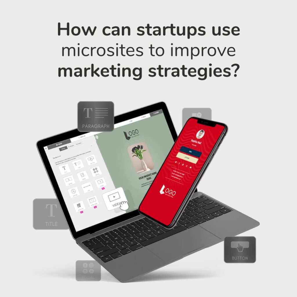 How can startups use microsites to improve marketing strategies?