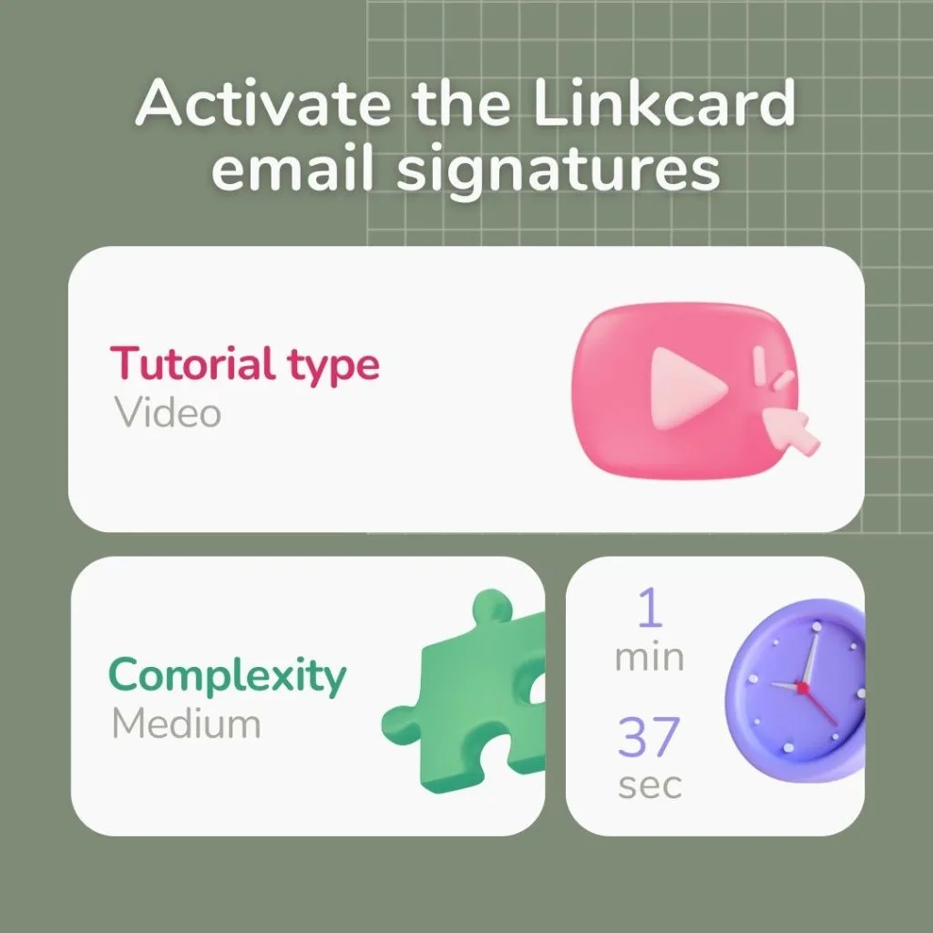Activate the Linkcard email signatures